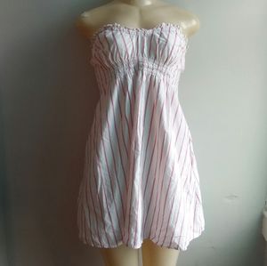 Jack Wills Red/White Striped Strapless Dress